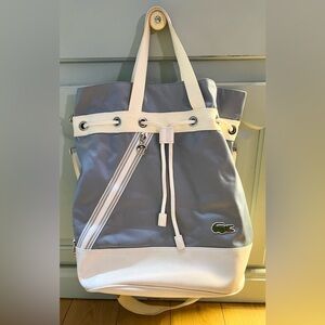 Lacoste Women's Blue and White Bucket Bag